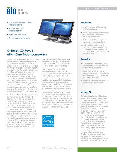 C-Series C3 Rev. B All-in-One Touchcomputers