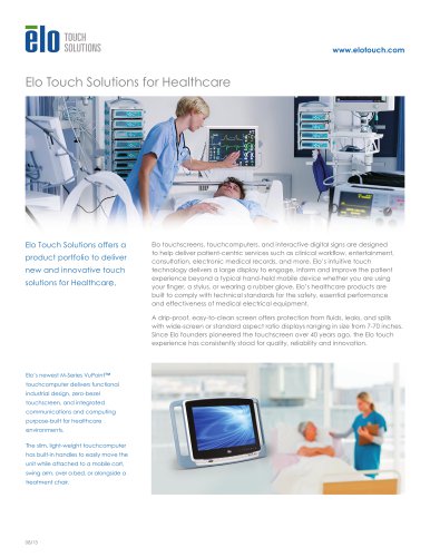 Elo Touch Solutions for Healthcare