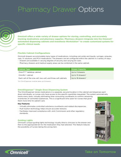 Pharmacy Drawer Options Datasheet