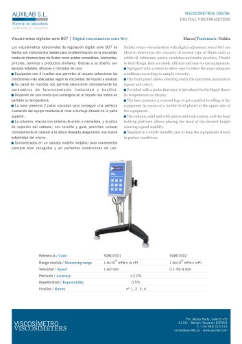 Viscosímetro Digital Modelo 807/2