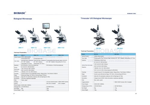 17-18 Biological Microscope&Trinocular UIS Biological Microscope