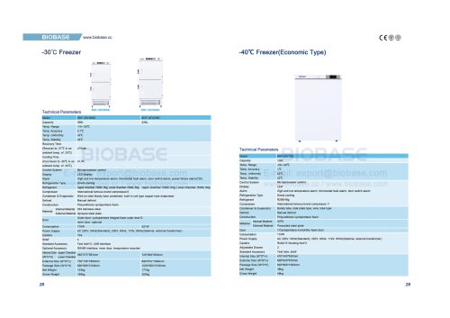 28-29 -30℃ Freezer & -40℃Freezer(Economic Type)
