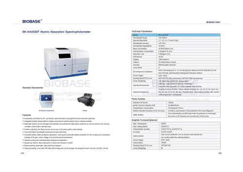 291-292  BK-AA4530F Atomic Absorption Spectrophotometer