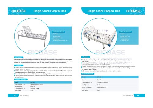 3-4 Single-Crank Hospital Bed MF101S