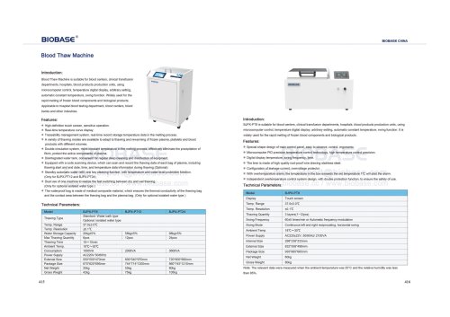 415-416 Blood Thaw Machine