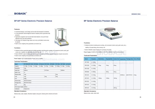 5-6 BP-BP Series Electronic Precision Balance & BP Series Electronic Precision Balance