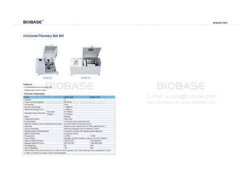 63 Horizontal Planetary Ball Mill BKBM-H2A & BKBM-H2B