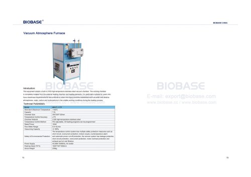 71-72 Vacuum Atmosphere Furnace MXV7-11TP
