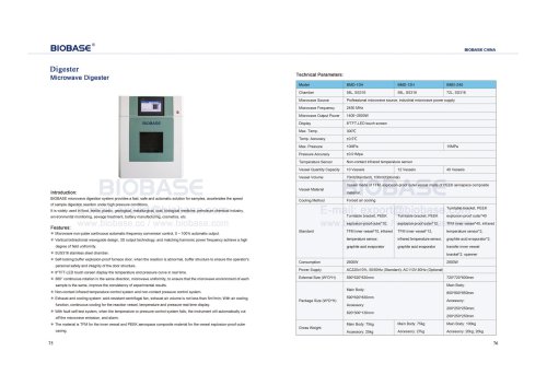 75-76 Microwave Digester BMD-10H BMD-12H BMD-Z40