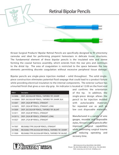 Retinal Bipolar Pencils