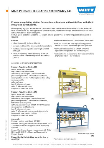 MAIN PRESSURE REGULATING STATION 642 / 643