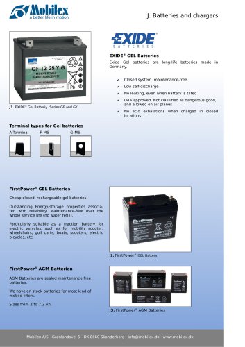 Batteries for electric wheelchairs, scooters or lifter. Battery chargers