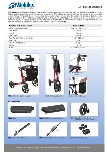 Rollators "Impala", "Kudu", "Leopard", "Tiger", "Buffalo", "Gepard"