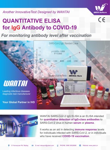 QUANTITATIVE ELISA for IgG Antibody to COVID- Brochure  19