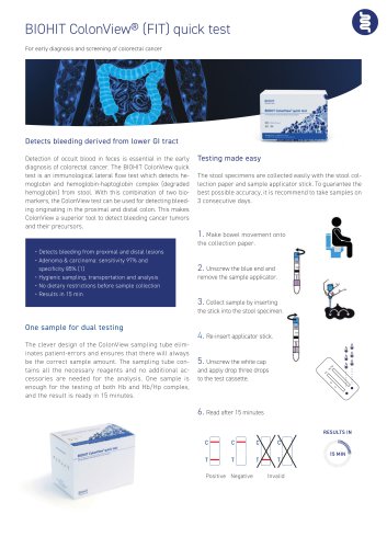 BIOHIT ColonView&reg; (FIT) quick test