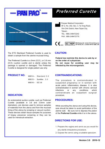 Endometrial sampling set-Preferred Curette