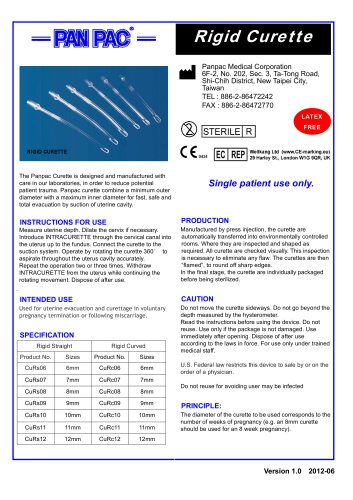 Endometrial sampling set-Rigid Curette