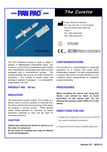 Endometrial sampling set-The Curette