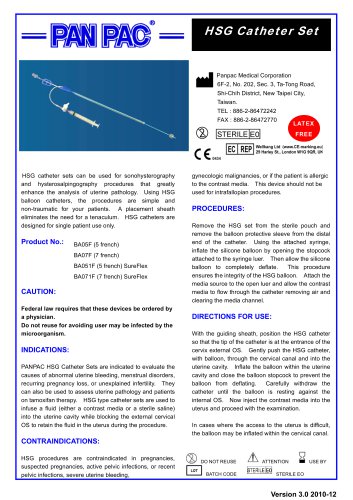 HSG Catheter Set-HSG Catheter Set