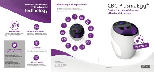 CBC PlasmaEgg - Device for chemical-free and effective disinfection