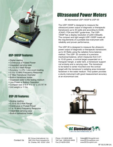 Ultrasound Wattmeter - Digital - 200 mW Resolution