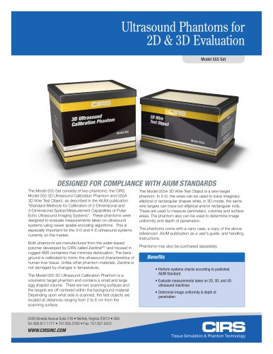 Ultrasound Phantoms for 2D & 3D Evaluation