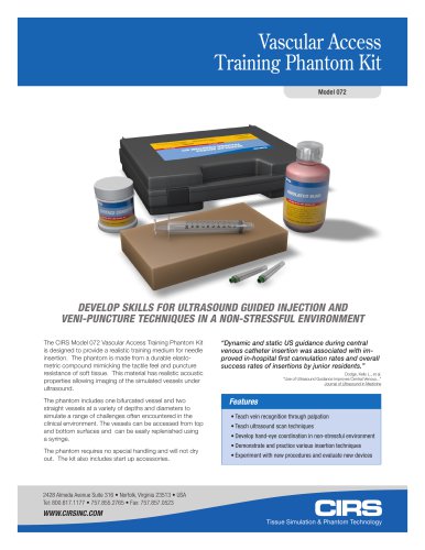 Vascular Access Training Phantom Kit