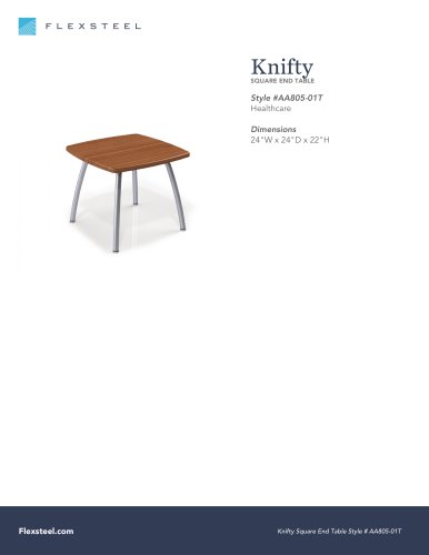 Knifty: SQUARE END TABLE | 24"W x 24"D x 22"H