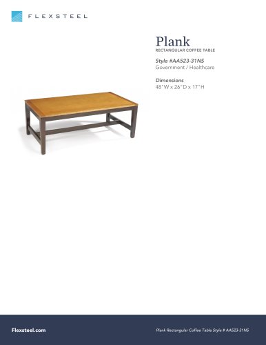 Plank: RECTANGULAR COFFEE TABLE | 48"W x 26"D x 17"H