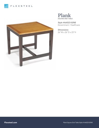 Plank: SQUARE END TABLE | 26"W x 26"D x 23"H