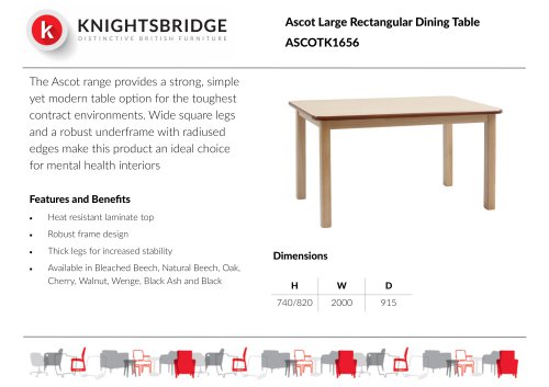 Ascot Large Rectangular Dining Table ASCOTK1656
