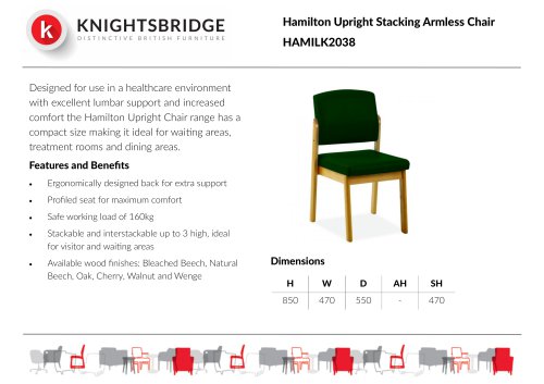 Hamilton Upright Stacking Armless Chair HAMILK2038