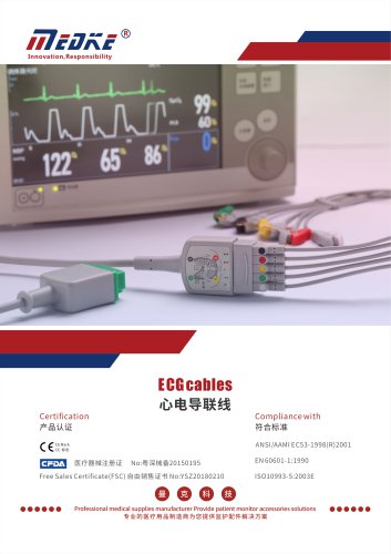 General 6 pins ECG cables