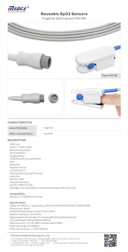 Medke Fingertip SpO2 sensor P9318K Compatible with Mindray