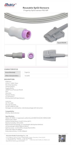 Medke Reusable SpO2 Sensor P8318P Compatible with Mindray