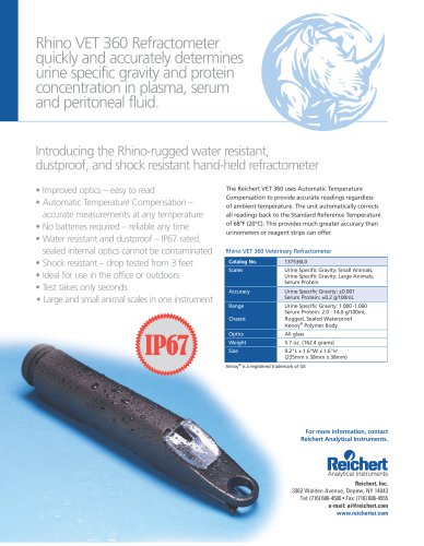 Reichert VET 360 Veterinary Clinical Refractometer Brochure