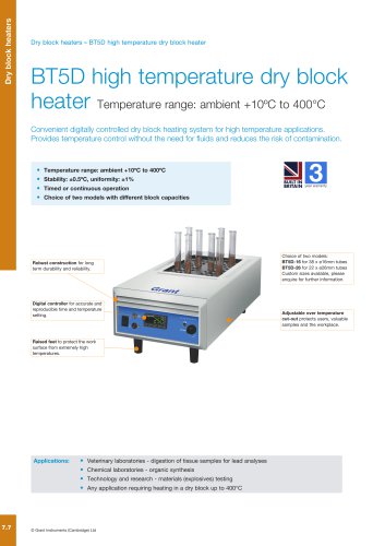 BT5D high temperature dry block heater