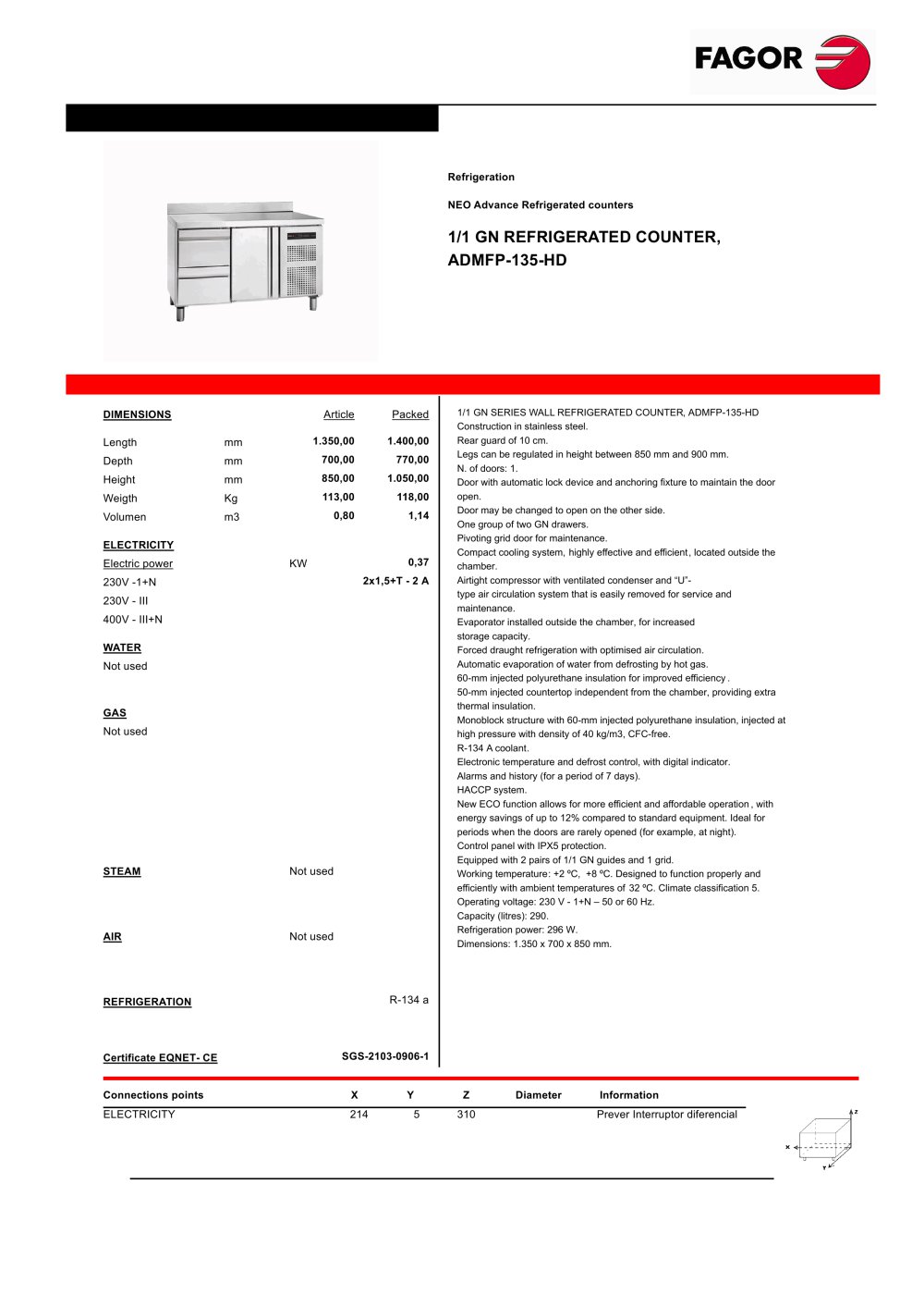 ADMFP-135-HD - Fagor