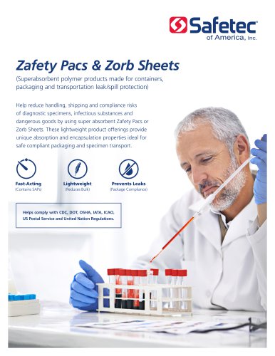 Zafety Pacs & Zorb Sheets