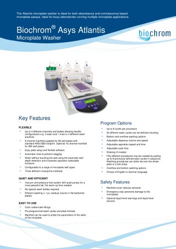 Biochrom Asys Atlantis Datasheet Issue 1011