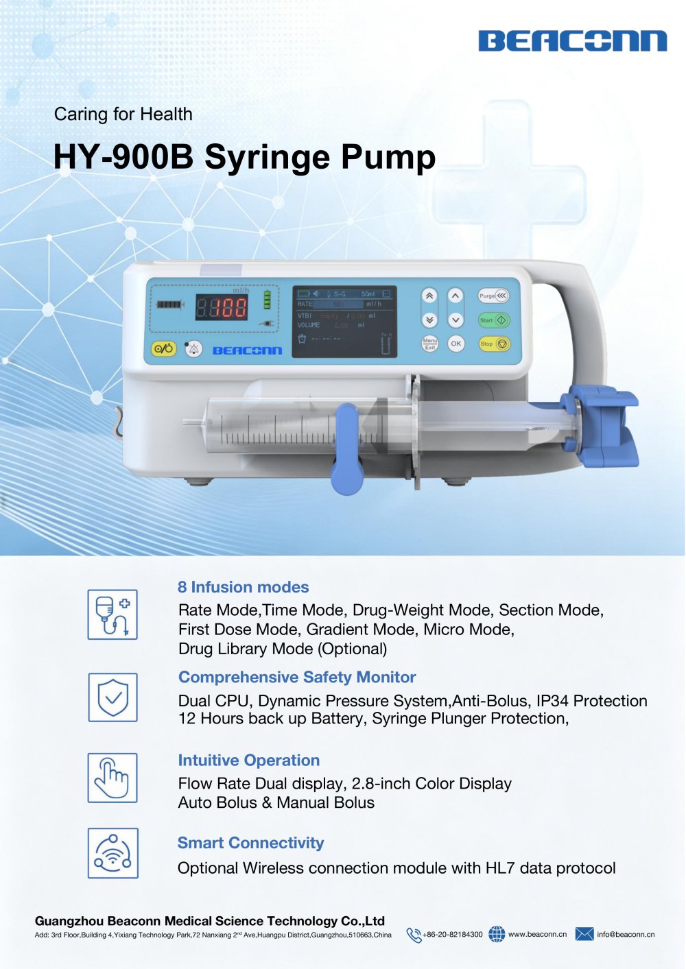 Veterinary syringe pump Veterinary 900B - Guangzhou Beaconn Medical Science Technology Co.,Ltd